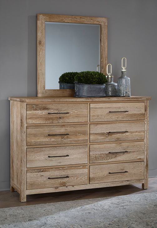 Dovetail Sun Bleached White 5 Drawer Standing Dresser