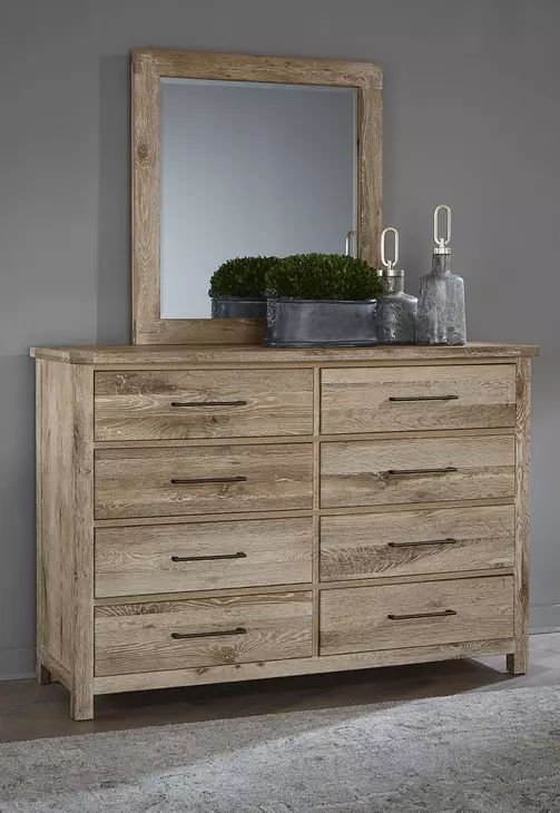 Dovetail Sun Bleached White Rectangular Dresser Mirror