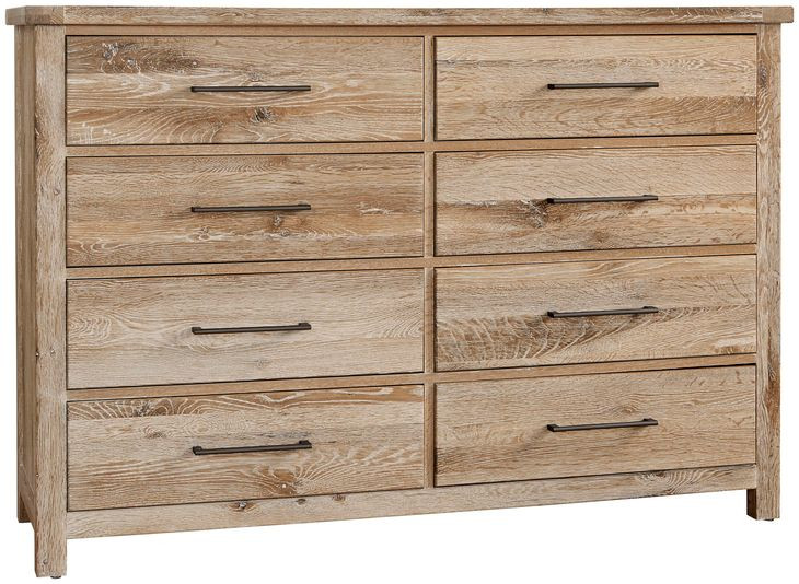 Dovetail Sun Bleached White 8 Drawer Dresser