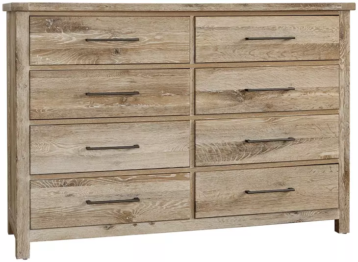 Dovetail Sun Bleached White 8 Drawer Dresser