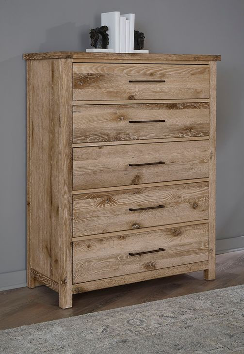 Dovetail Sun Bleached White 5 Drawer Chest