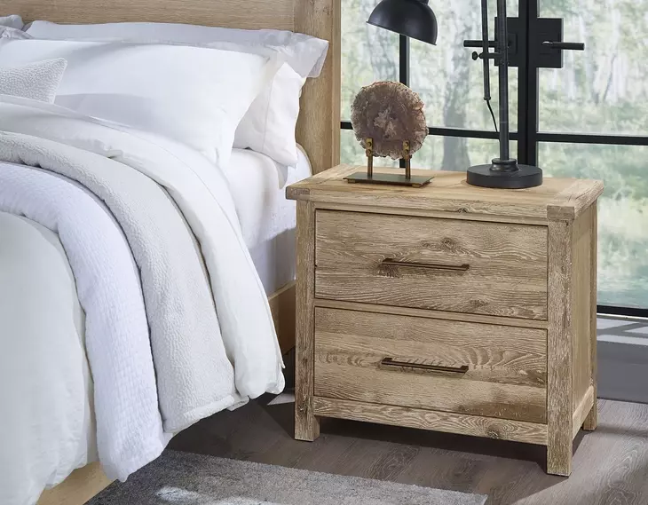Dovetail Sun Bleached White 2 Drawer Nightstand