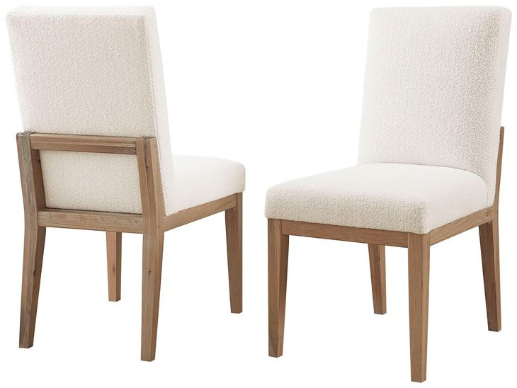 Dovetail Bleached White and White Performance Fabric Side Chair