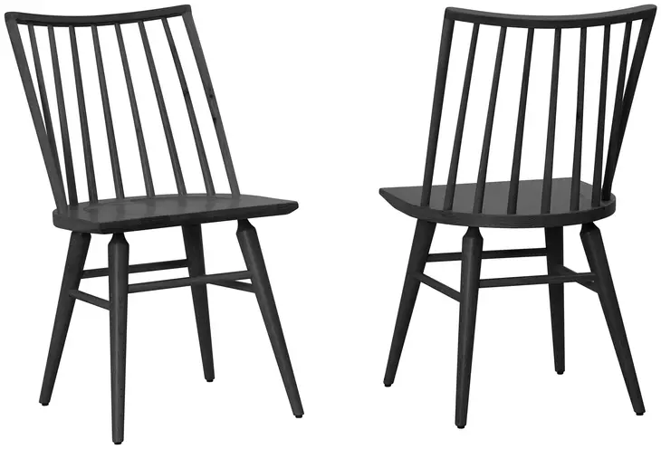 Dovetail Natural and Black Spindle Back Side Chair