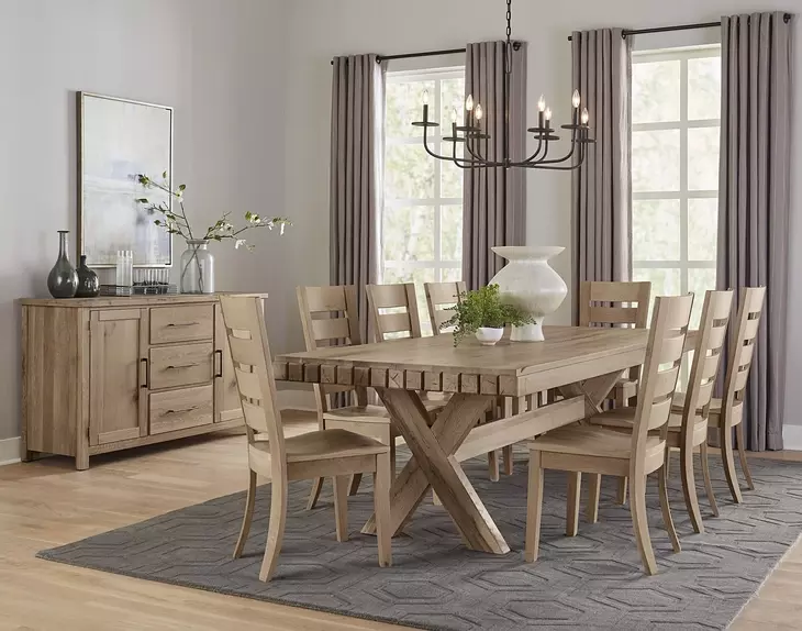 Dovetail Bleached White 73" Rectangular Dining Table