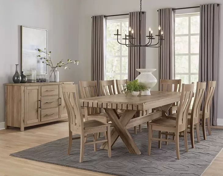 Dovetail Bleached White 73" Rectangular Dining Table