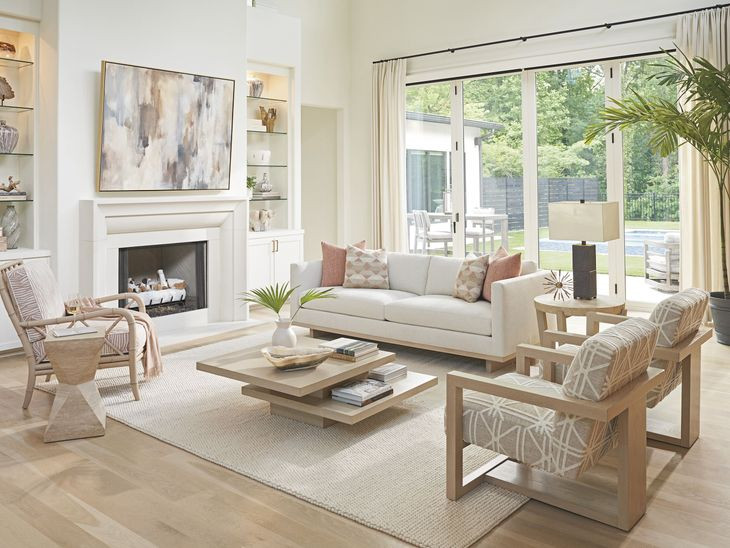 Sunset Key Flanders Beige and Tan Upholstered Accent Chair