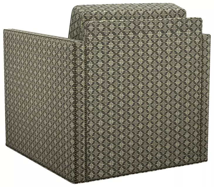 Hinsdale Gray and Brown Upholstered Swivel Chair with Nailhead Trim