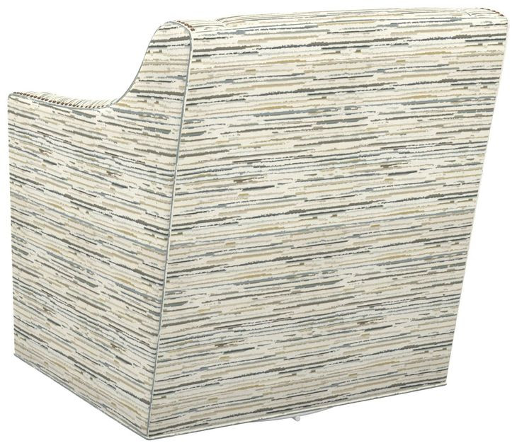 Barrier Cream Upholstered Swivel Chair with Nailhead Trim