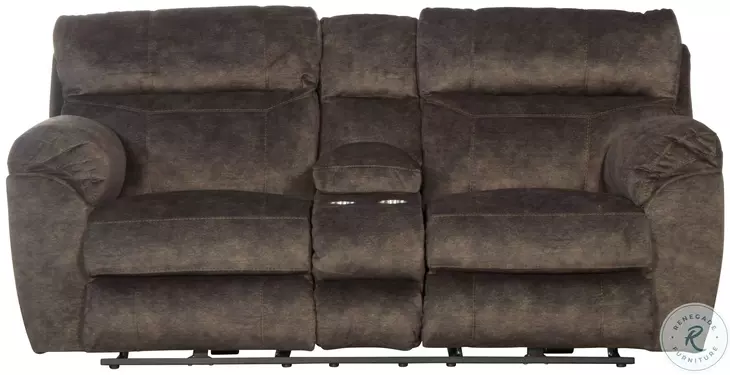 Sedona Mocha Lay Flat Power Reclining Console 86" Loveseat With Power Headrest And Lumbar