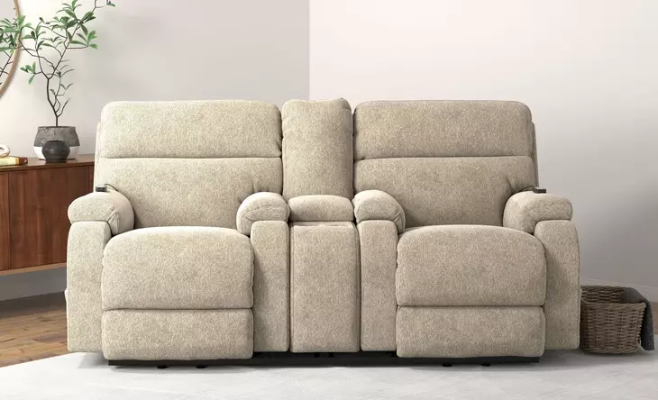 Regenerator Burlap Zero Gravity 91" Loveseat with Dual Power Lift Assist