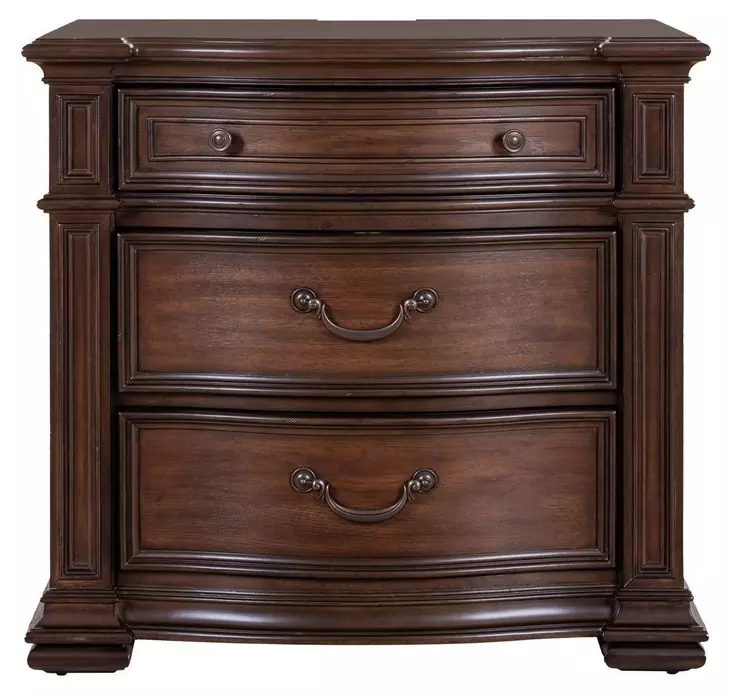 Provence Park Chateau Brown 3 Drawer Bedside Chest with USB Charging