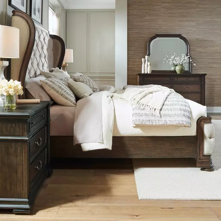 Provence Park Chateau Brown Arched Mirror