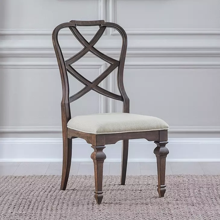 Provence Park Cream X Back Upholstered Side Chair Set of 2
