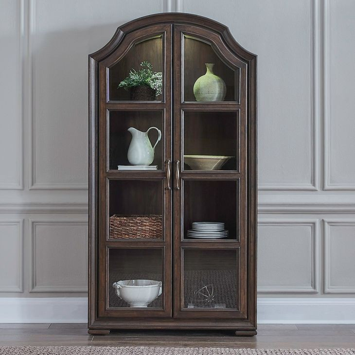 Provence Park Chateau Brown 2 Glass Door Bunching Display Cabinet