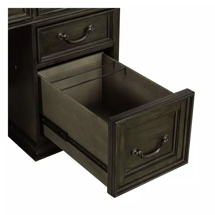 Parkside Estate Chateau Brown 66" Credenza and Hutch with LED