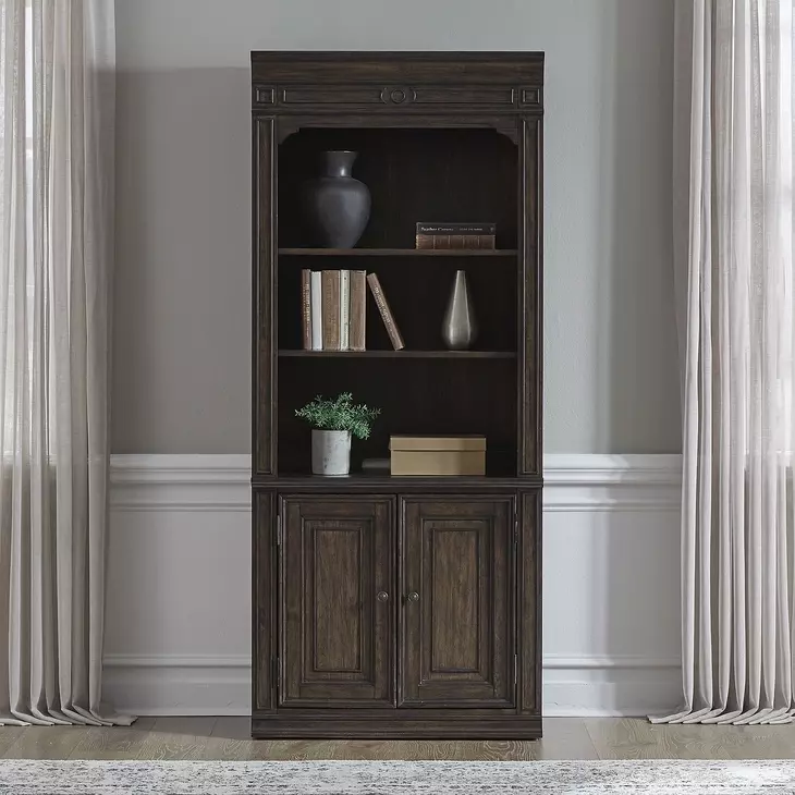 Parkside Estate Chateau Brown 2 Door Bunching Bookcase