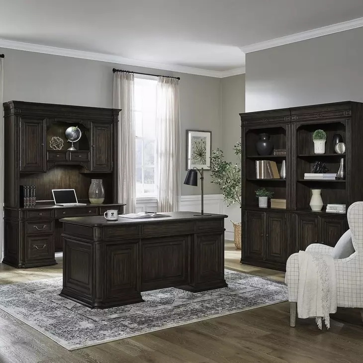 Parkside Estate Chateau Brown 2 Piece Bunching Bookcase Set