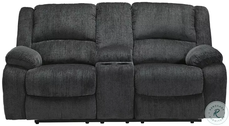 Draycoll Slate Double Reclining Loveseat With Console