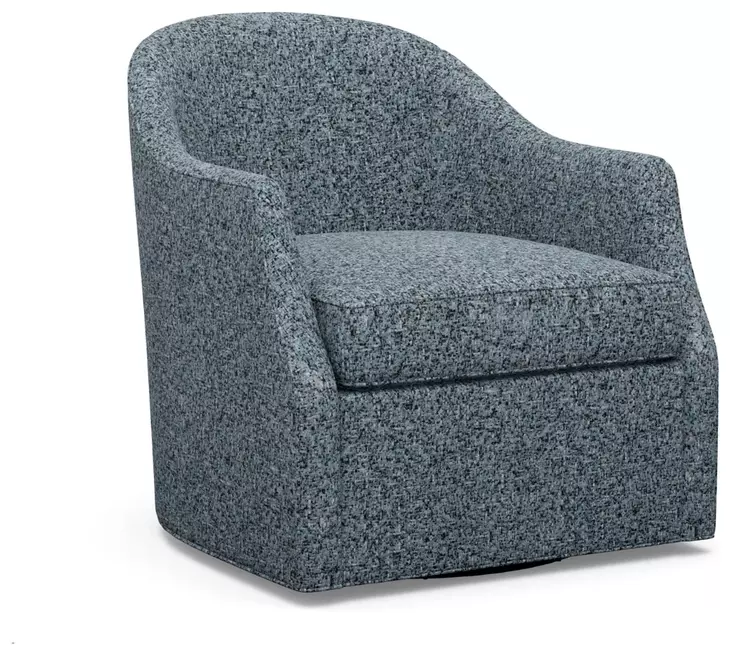 Ariana Blue Upholstered Escala Swivel Accent Chair