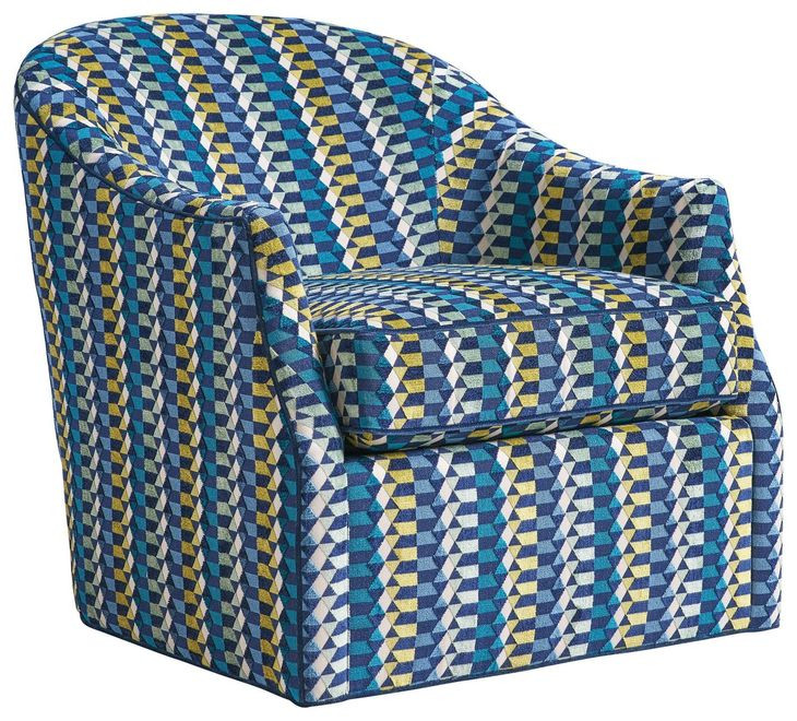 Escala Ariana Blue Upholstered Swivel Chair