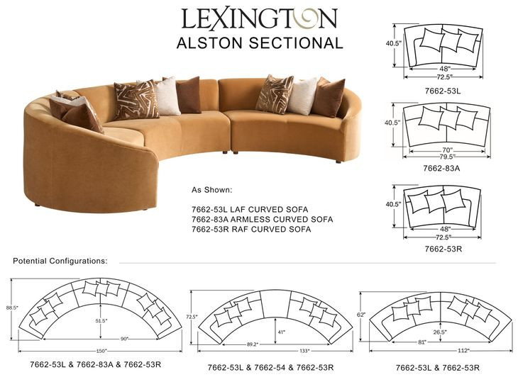 Alston La Costa Tan 3 Piece Modular Curved Sectional