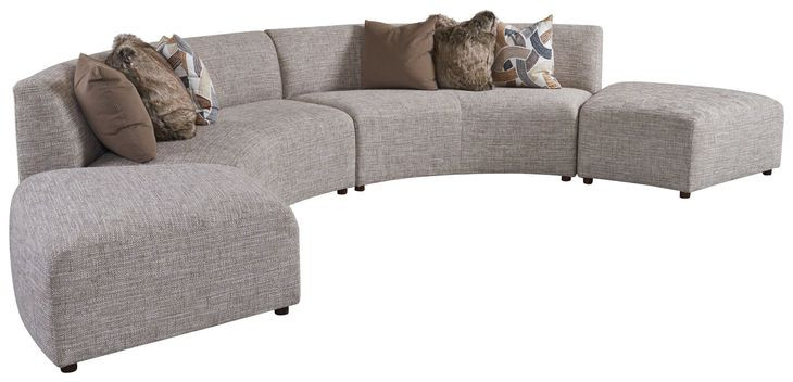 Alston Zanzibar Rust 4 Piece Modular Curved Sectional