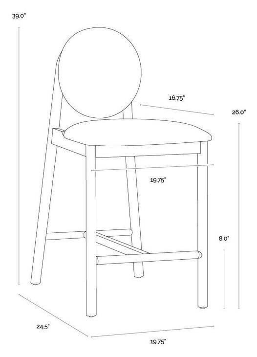 Claribel Bravo Black and Abbington Black Upholstered Counter Height Stool