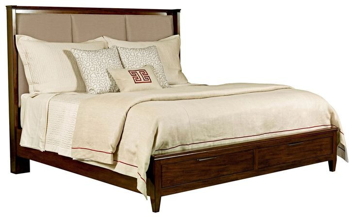 Spectrum Amaretto King Upholstered Storage Panel Bed