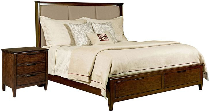Spectrum Amaretto Upholstered Storage Panel Bedroom Set