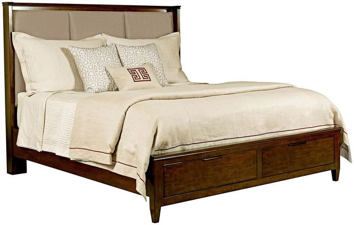 Spectrum Amaretto Queen Upholstered Storage Panel Bed