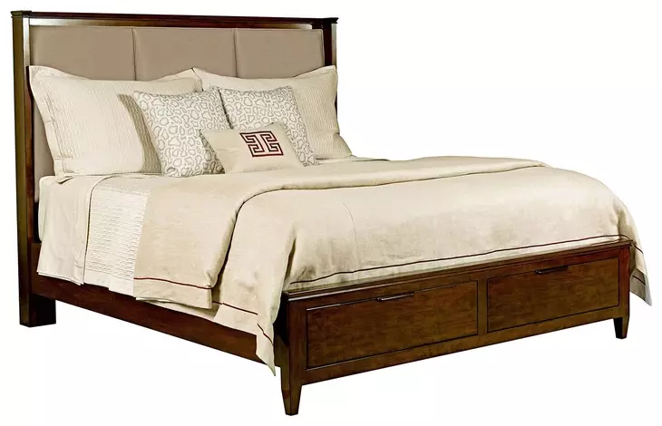 Spectrum Amaretto King Upholstered Panel Bed