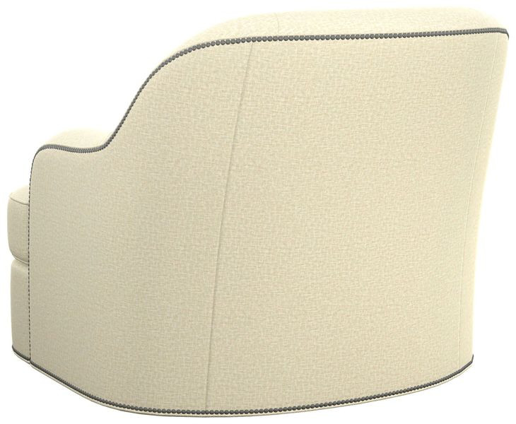 Alta Vista Cream Upholstered Swivel Chair with Nailhead Trim