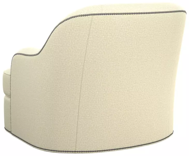 Alta Vista Cream Upholstered Swivel Chair with Nailhead Trim