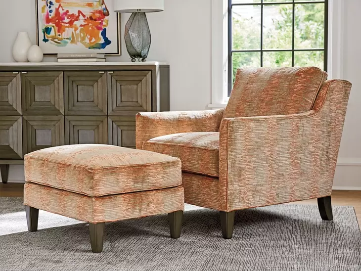 Turin Ariana Sandstone Leather Upholstered Rectangular Ottoman