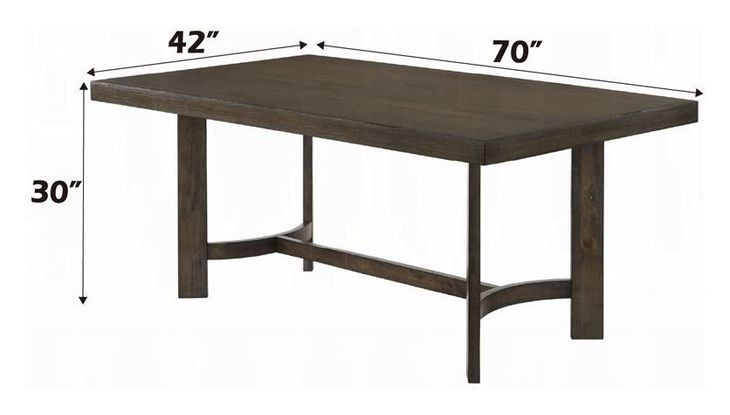 Farren Weathered Oak 70" Rectangular Dining Table