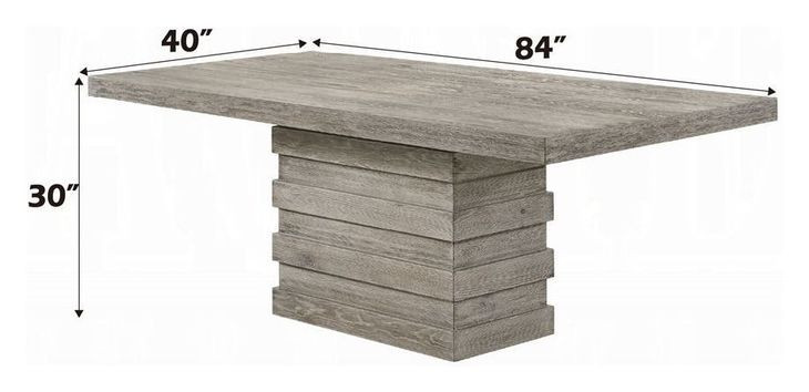 Faustine Salvaged Light Oak 84" Rectangular Dining Table