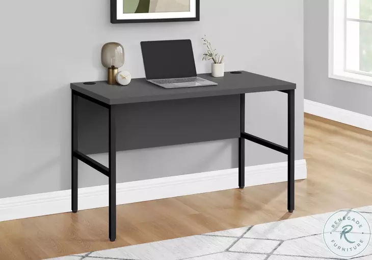 7731 Gray And Black 48" Computer Desk