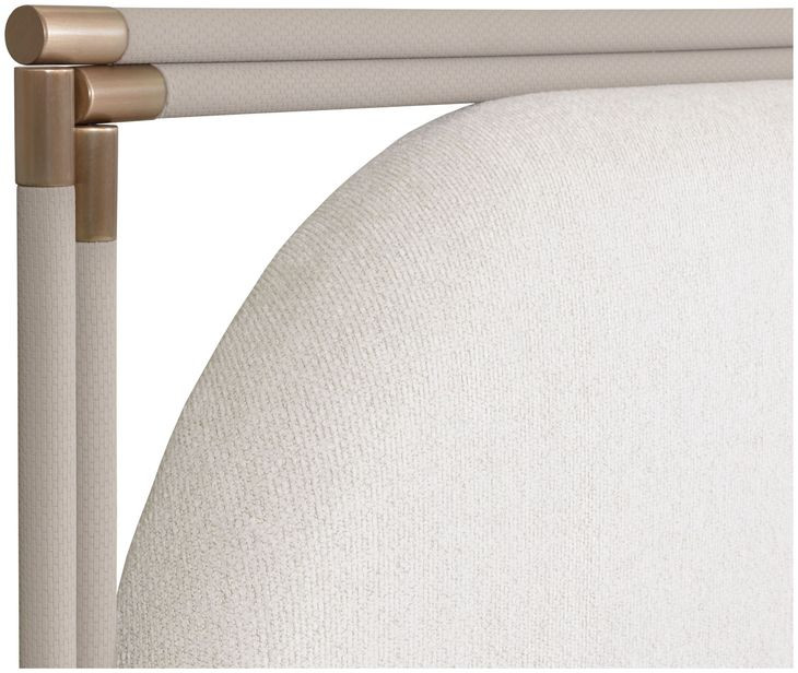 Arcelia Rhea Light Barley Performance Fabric King Upholstered Platform Bed