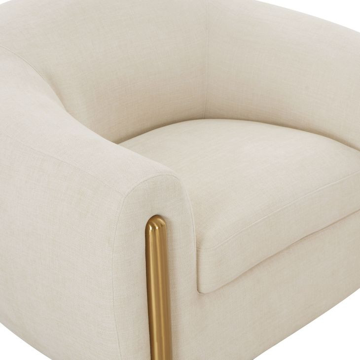 Lina Cream Performance Linen Upholstered Accent Chair