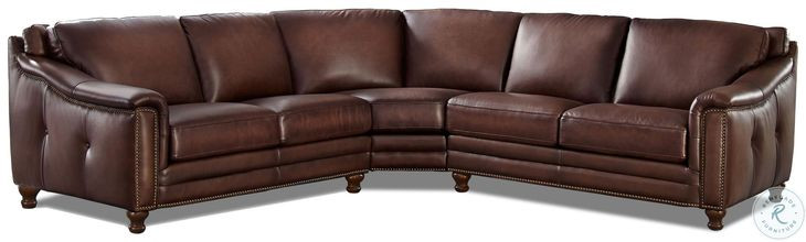 Bexley Caramel Top Grain Leather Sectional