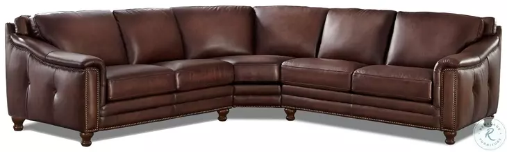 Bexley Caramel Top Grain Leather 3 Piece Sectional