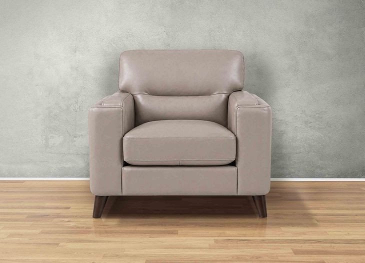 Elwyn Stone Leather Upholstered Accent Chair