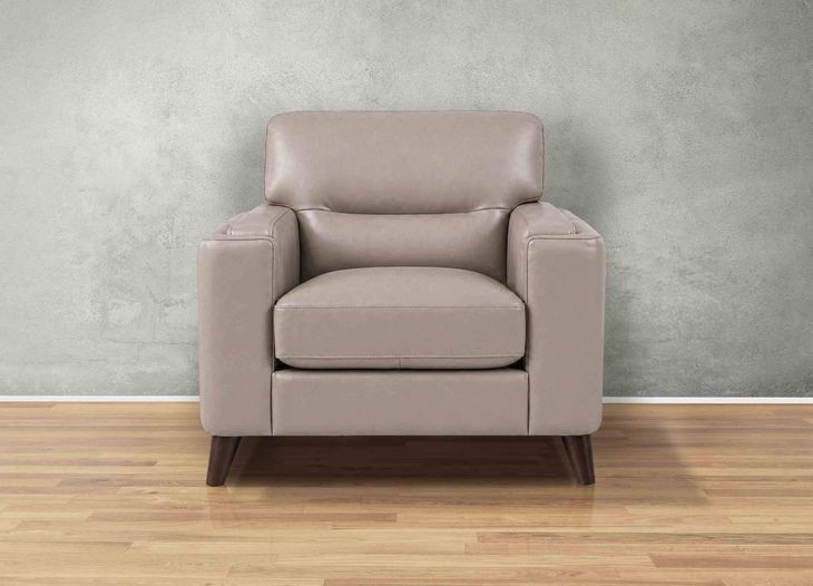 Elwyn Stone Leather Upholstered Accent Chair