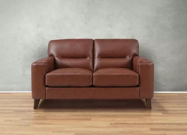 Elwyn Pecan Leather 64" Loveseat
