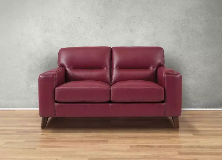 Elwyn Cranberry Leather 64" Loveseat