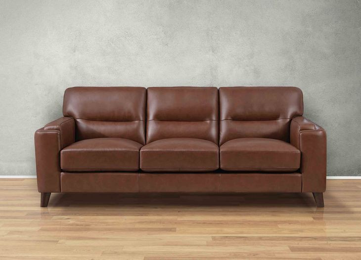 Elwyn Pecan Leather 87" Sofa