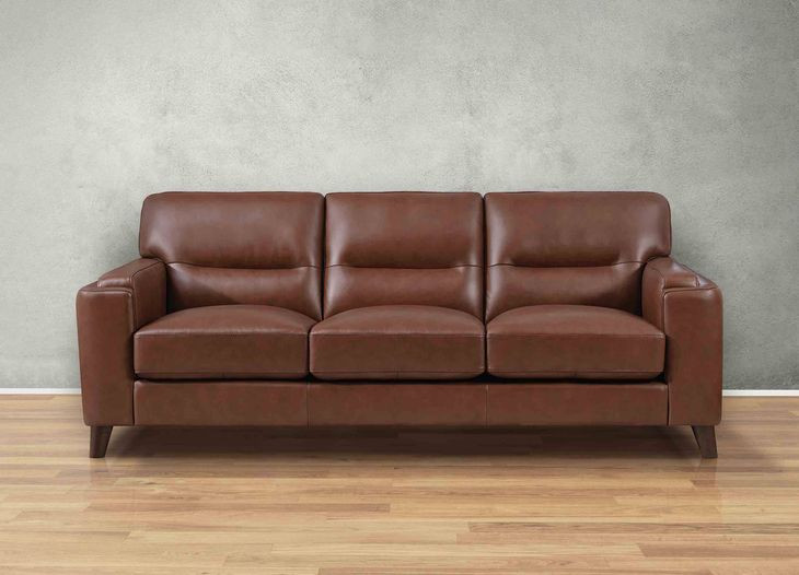 Elwyn Pecan Leather 87" Sofa