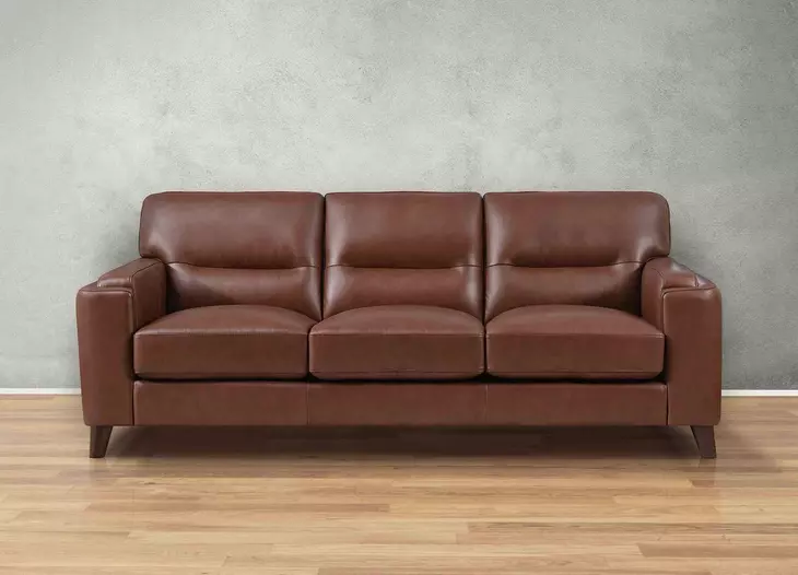 Elwyn Pecan Leather Living Room Set
