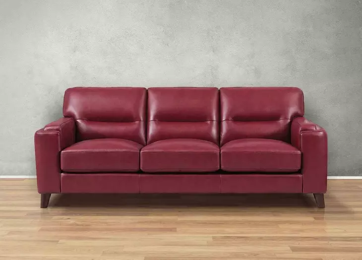 Elwyn Cranberry Leather Living Room Set